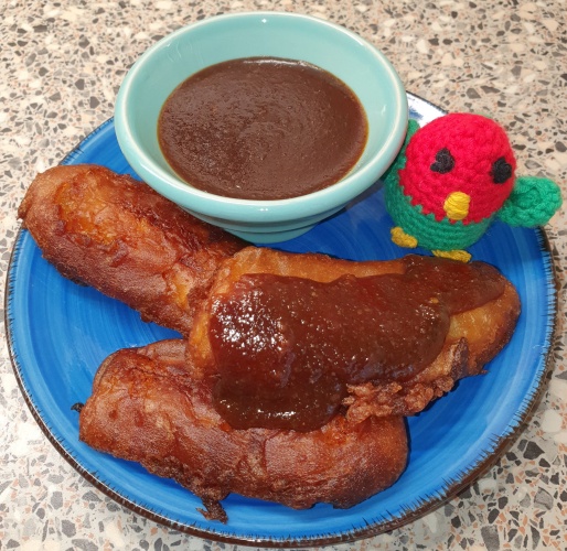 Sannie’s Baka Bana (gebakken banaan) met pindasaus