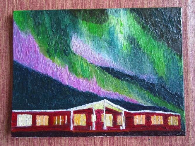 Werkje van de dag: 17-7-2023 Encaustic Noorderlicht