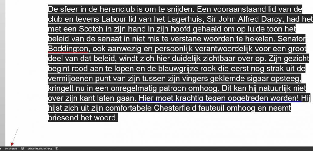 <a class="removable-mention" translate="no" data-mentionid="23816" href="/useroverview/23816/Dana">@Dana</a> In MsWord zijn het exact 140 woorden zoals het er staat, met spatie dus....