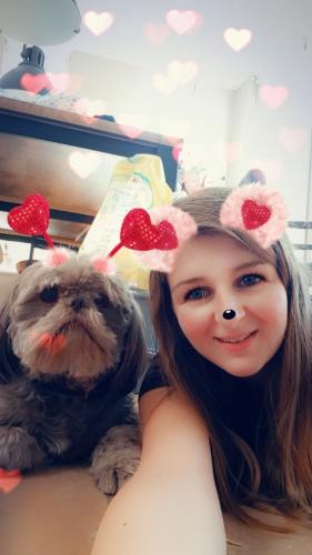 Selfies with my dogs on snapchat