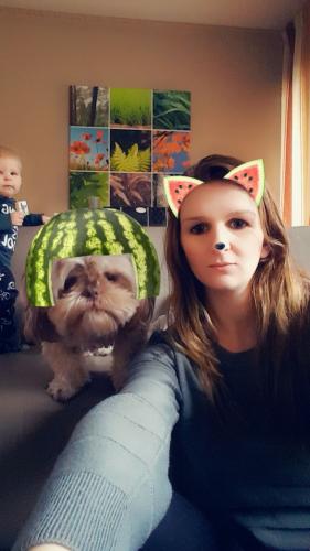 Selfies with my dogs on snapchat