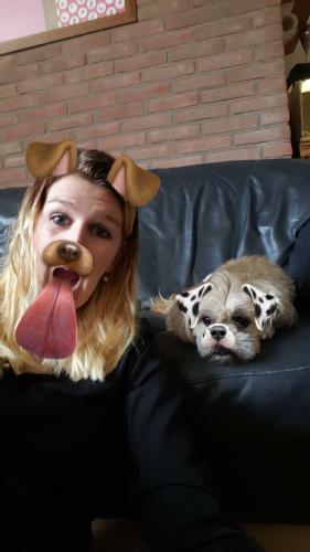 Selfies with my dogs on snapchat