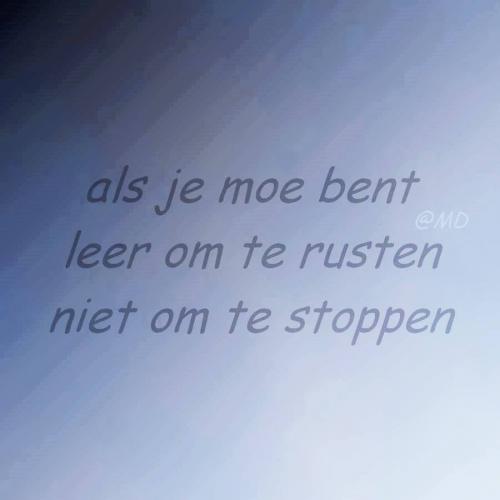 Or is it: finding the balance between resting and stopping?
