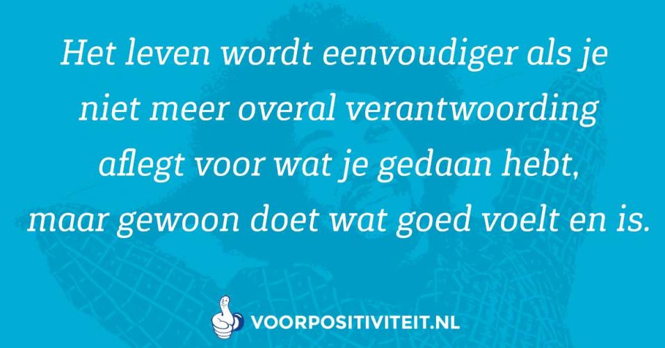 Vanwaar deze afweging om jezelf te verantwoorden?