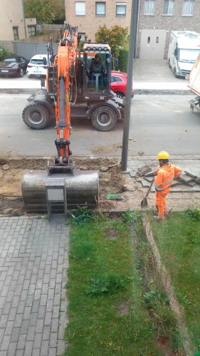 Vernieuwing van ons voetpad en grasdals