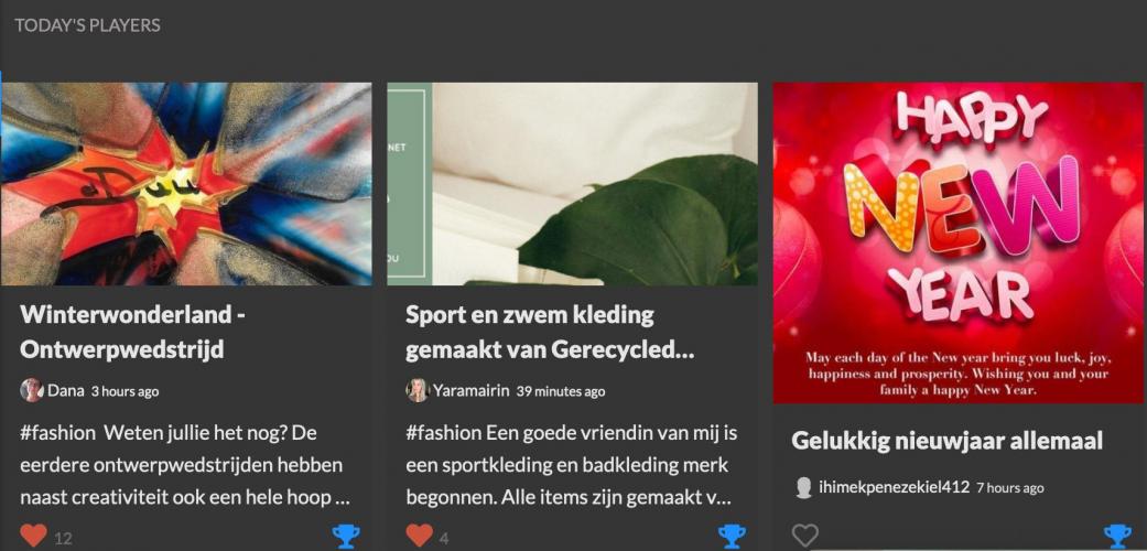 <a class="removable-mention" data-mentionid="165616" href="/useroverview/165616/Yaramairin">@Yaramairin</a> No problem! En ik zie je post wel <a href="https://yoo.rs/tag/fashion" class="linkified" target="_blank">https://yoo.rs/tag/fashion</a><span class="ys-span">&nbsp;. Ik zie hem onder "Spelers vandaag". Zie jij hem nu ook? Hij zit iig op de juiste plek. Soms duurt het ook wat langer voordat het zichtbaar is, aangezien we met cache werken.</span>