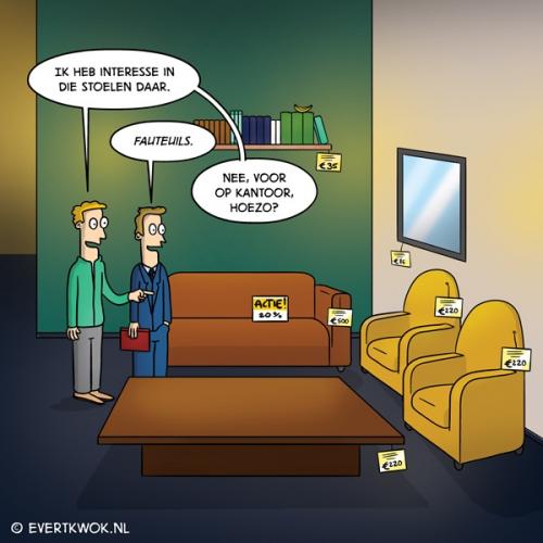 Verwarring bij de meubelboer