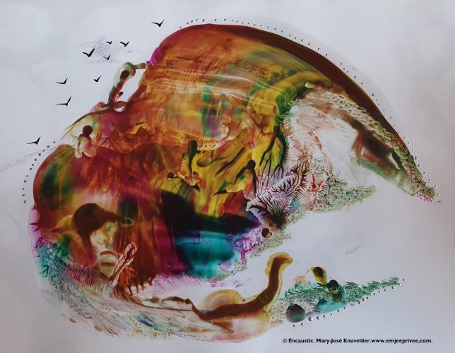 Het hart / Encaustic