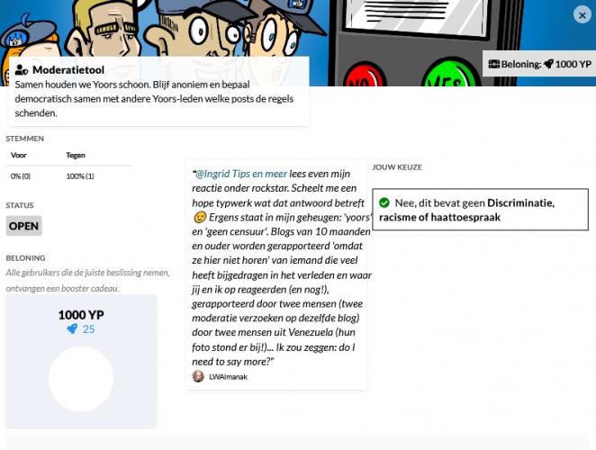 <a class="removable-mention" translate="no" data-mentionid="25702" href="/useroverview/25702/LWAlmanak">@LWAlmanak</a> Kennelijk was een reactie van jou aan mij, gerapporteerd. Niet door mij. Ik heb voor "Nee" gekozen. Zie screenshot. Dat je dat even weet :) <br><br>