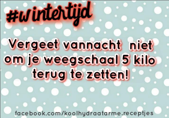 Let Op! Wintertijd