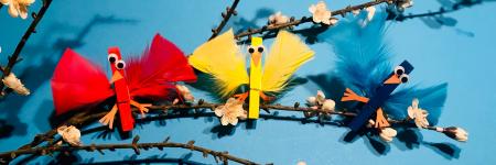 Vrolijke vogels van wasknijpers