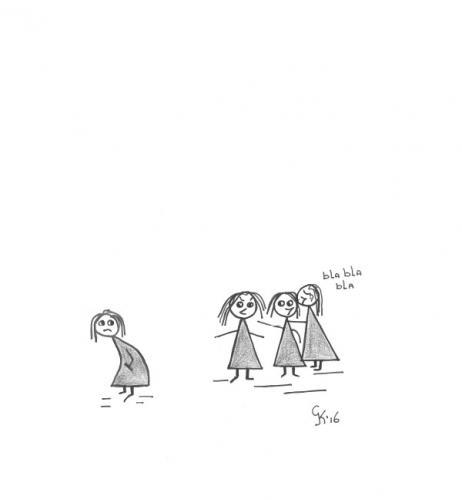 Pesten 

Vandaag treft mij een niet te begrijpen getuigenis. 
 Het gaat over collega's en onderling is er behoorlijk wat mis.

Hoe kan het nou toch zijn dat pesten bij volwassen mensen bestaat. 
 Je bent in mijn ogen ver gezonken als je je daarmee in laat. 

Vaak zijn het er maar één of twee,
 de rest...loopt stilzwijgend mee.

Misschien uit angst om te voorkomen zelf een doelwit te zijn, troostend met gedachten: "het is toch maar gein".

Niet beseffend dat de inpakt als een worm langzaam knaagt.
 Niet wetend van de last die de ander pijnlijk draagt.

Of toch wel, maar waarom dan al die weg draaiende ogen en zoveel gesloten monden.
 Wacht men dan werkelijk dat levens blijvend verwonden.

Waarom toch? Waarom... 
 Volwassen mensen!!! 
 Hoe is men toch zover gekomen? 
 De verbazing bracht ons onderzoek en het volgende is vernomen. 

Vaak zijn daders zelf slachtoffer geweest. 
 Dit verbaast ons nog wel het meest. 

Het is moeilijk te verklaren, wij zeggen:
 "wat u niet wilt dat u geschiedt, doe dat ook een ander niet" 

Toch, als er leed is aangedaan, verkiest men vaak om anders te gaan.

Een beschadiging uit het verleden, heeft absoluut invloed op het heden. 

Maar ok...hoe je dit ook wendt of keert, zorg dat u zich tegen pesten weert.

Loop niet mee en doorbreek deze cirkel waar enkel slachtoffers zijn.
 En onthoud: " gevolgen zijn soms groot van daden o zo klein"

door: een Stem van Gedachten