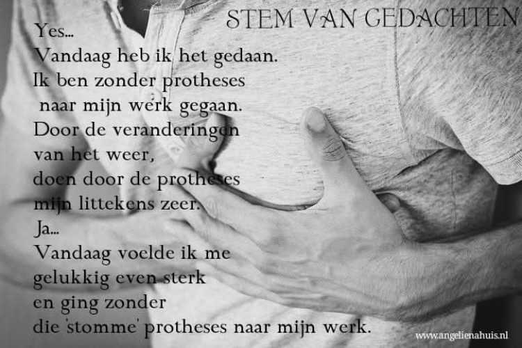 Nog steeds ben ik blij, echt geen prothese voor mij