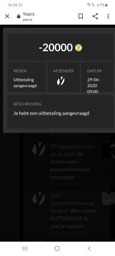 Hi Henkjan, 
Ik heb op 29 Juni een uitbetaling ingediend deze is tot op heden nog niet uitbetaald. Deze heb ik tot op heden nog niet ontvangen. Kun jij of het team alsjeblieft nagaan wat er aan de hand is?