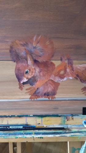 Tuinschilderij in de maak