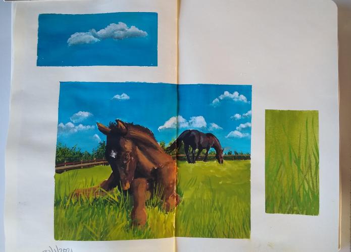 practice with gouache paint