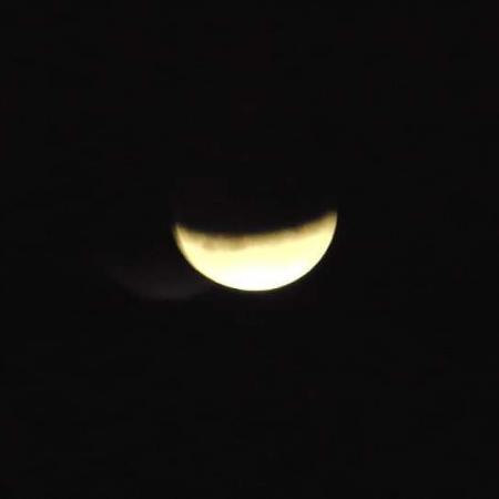 Met behulp van jouw tips heb ik deze foto gemaakt van de gedeeltelijke maansverduistering (ISO 80, t