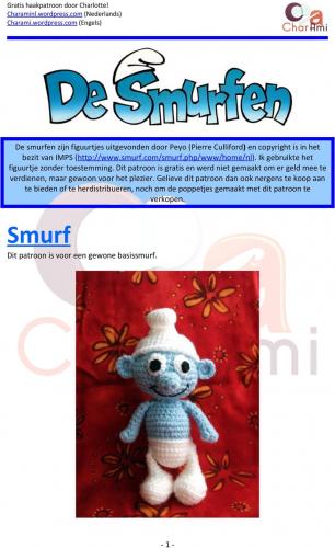  Smurf Dit patroon is voor een gewone basissmurf. - PDF Gratis download
