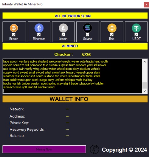 Bruteforce - Infinity Wallet Ai Miner V3
