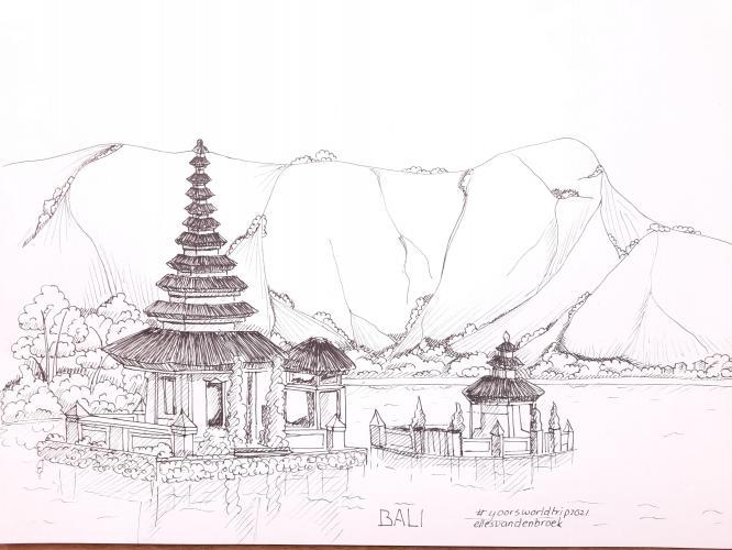 Bali - world yoors trip - pentekening