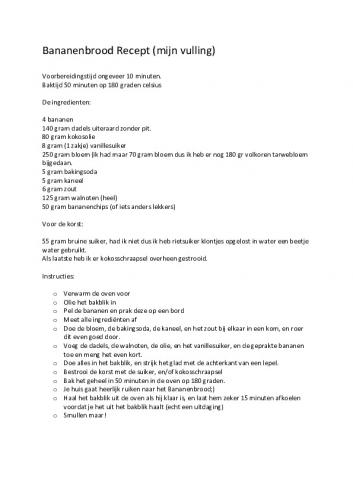  Bananenbrood Recept (mijn vulling)