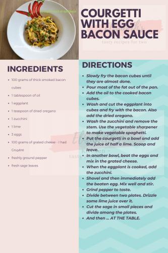  Courgetti carbonara