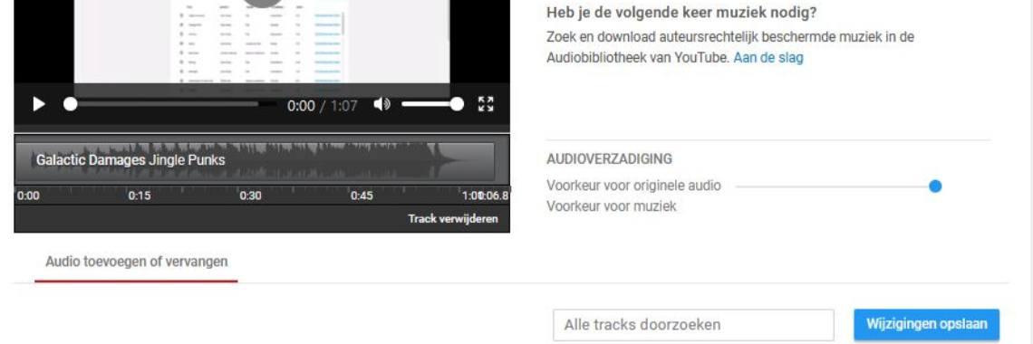 Muziek toevoegen aan een video-upload op YouTube