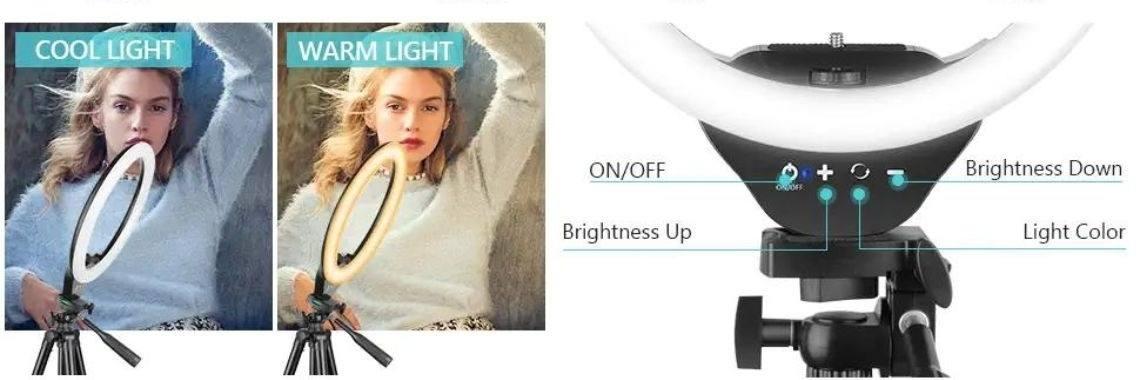 Sensyne 10" ringlamp met 50" uitschuifbare statief, LED-cirkelverlichting