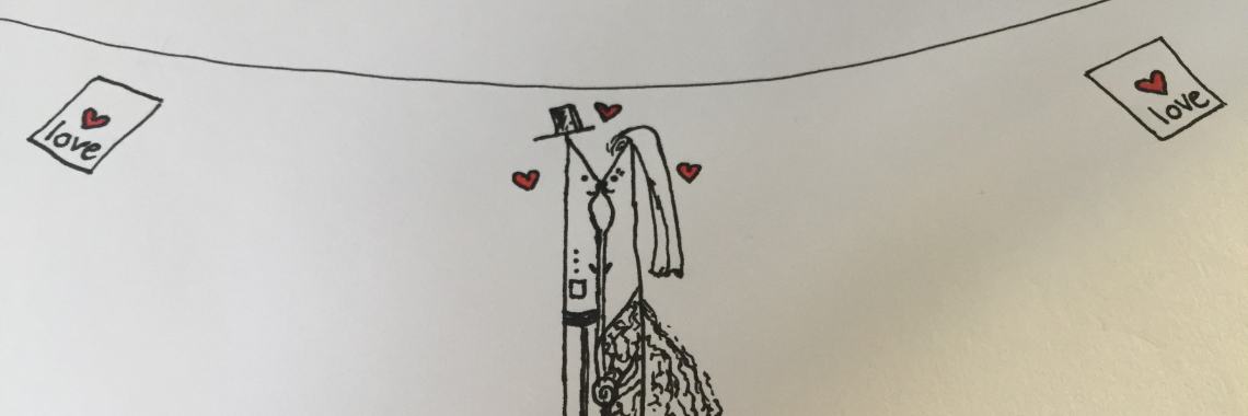 Objectoons dag 10 - Wasknijper - Tekening Bruidspaar | Madeleine