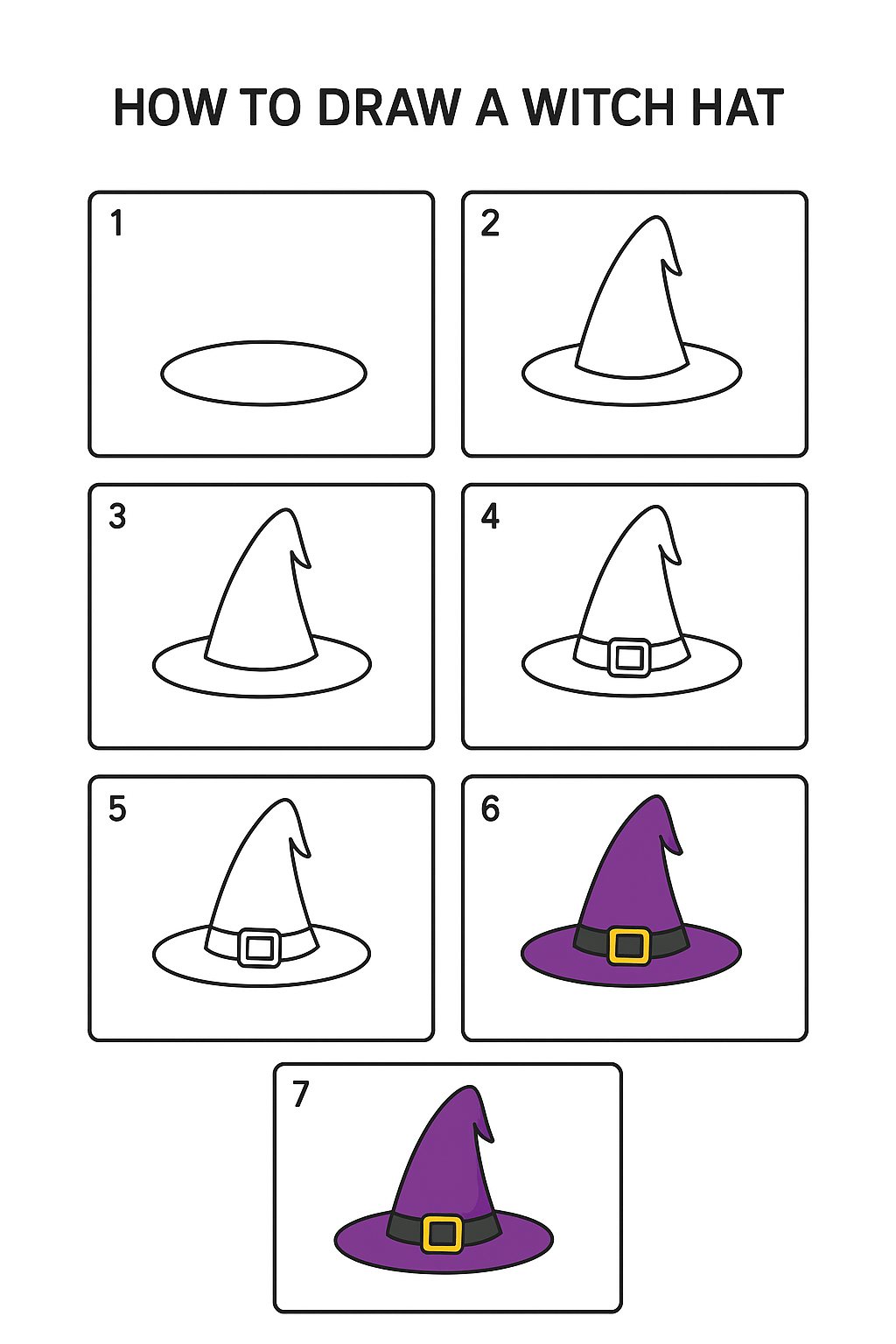 🧙♀️ How to Draw a Witch Hat (Step-by-Step Tutorial for Beginners) | Madeleine