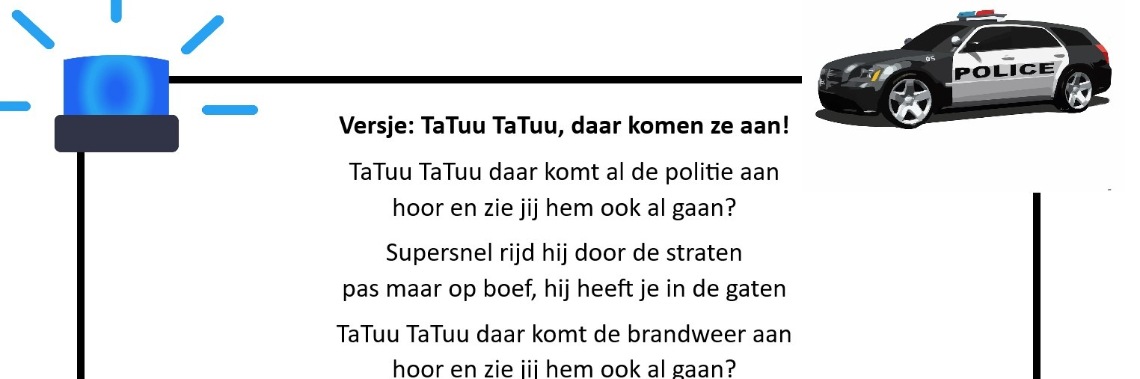 Thema zwaailichten Versje met bewegingen daar komen ze aan | CreasaNL