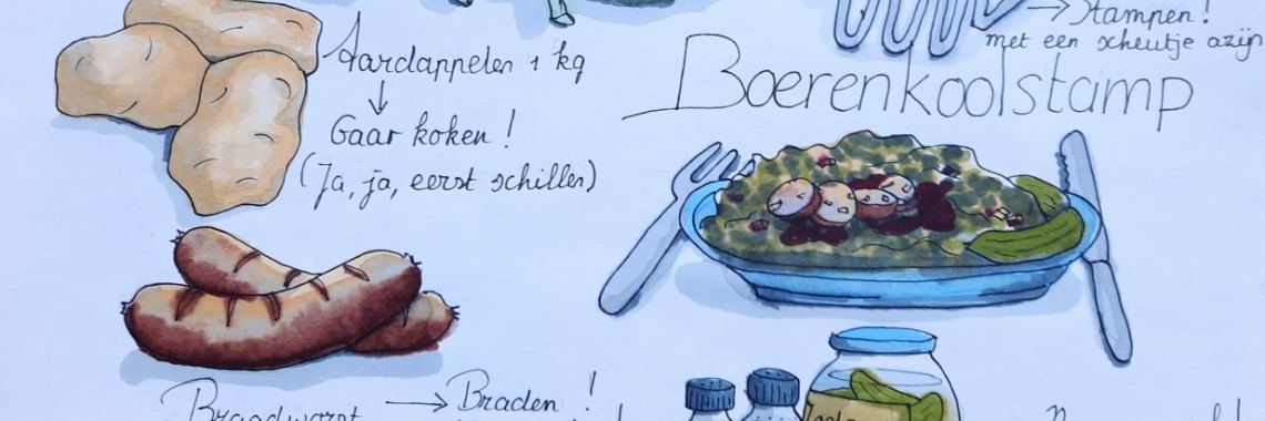 Boerenkoolstampot - getekend recept | Elles Creative Blogger