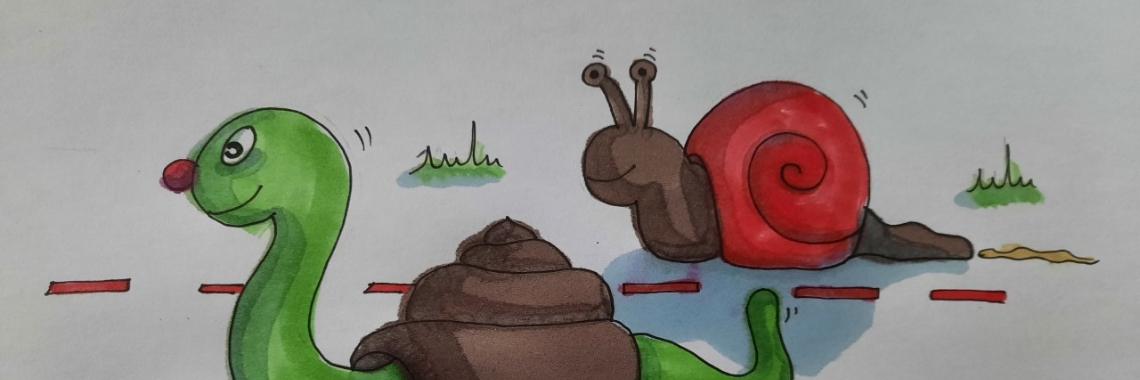 Een slakkenrace voor Wurm - Inktober 2020 | Elles Creative Blogger