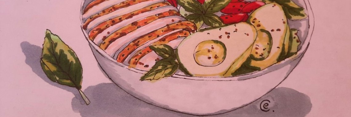 Drawn meal: avocado salad from ELINA | ellesvandenbroek