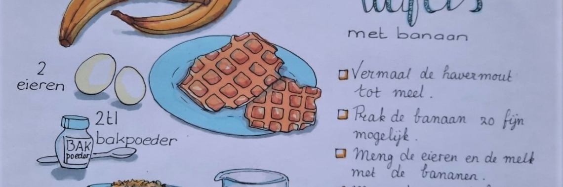 Havermoutwafels met Banaan - Getekend recept | Elles Creative Blogger