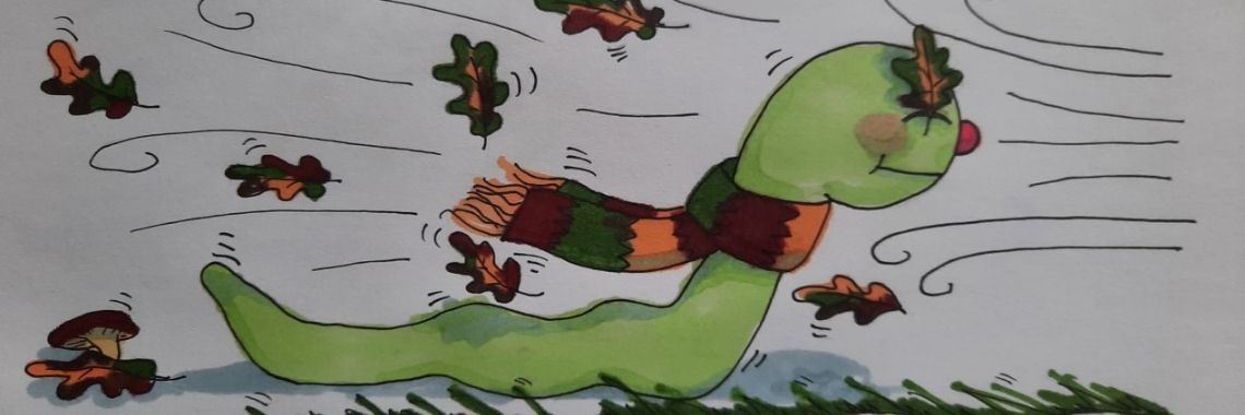 Jongens wat een weer! Wurm - Inktober | Elles Creative Blogger