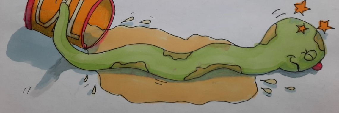 Wurm; Slippery - Don't spill the oil! Inktober | Elles Creative Blogger