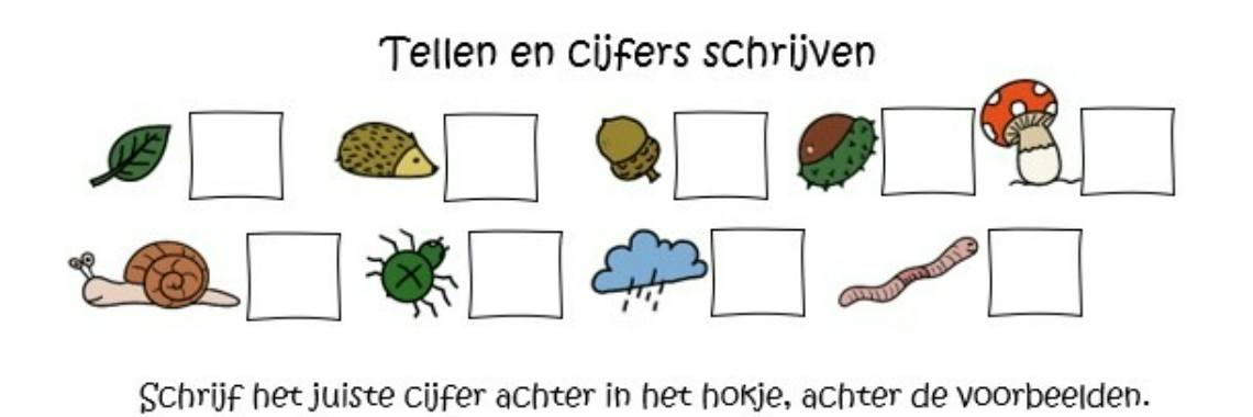 Tellen en cijfers schrijven onderbouw | ellesvandenbroek