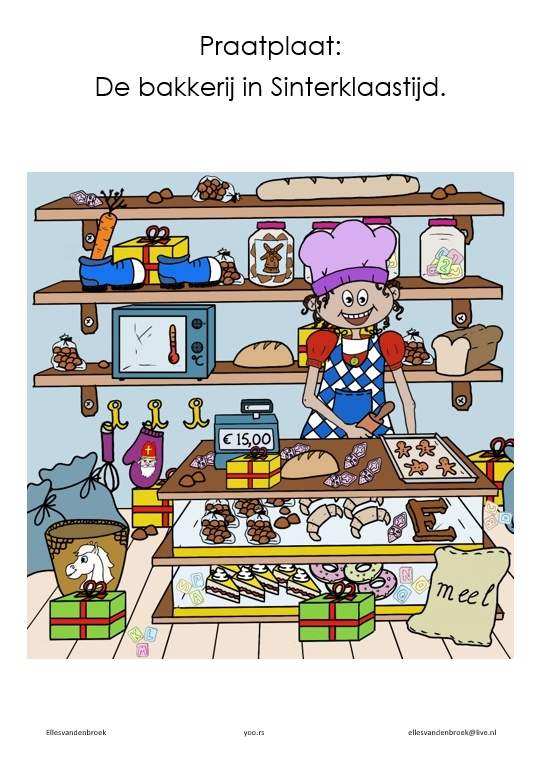 Talk plate: The bakery in Sinterklaas time - teaching materials for secondary primary school | Elles Creative Blogger