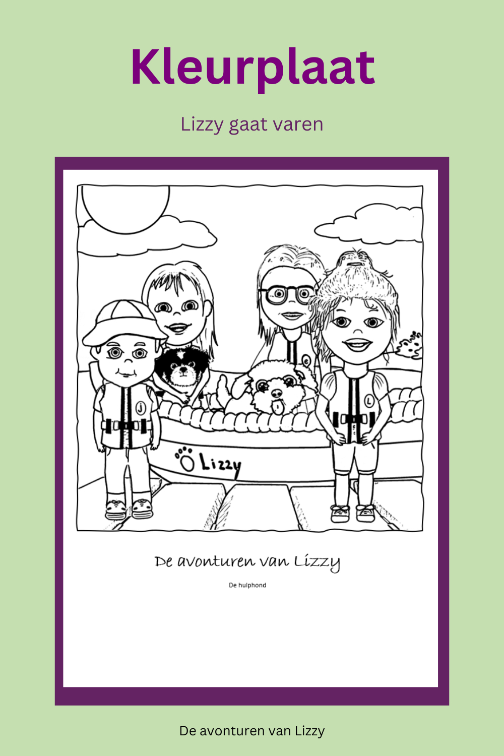 Kleurplaat bij Prentenboek 'De avonturen van Lizzy' | Elles Creative Blogger