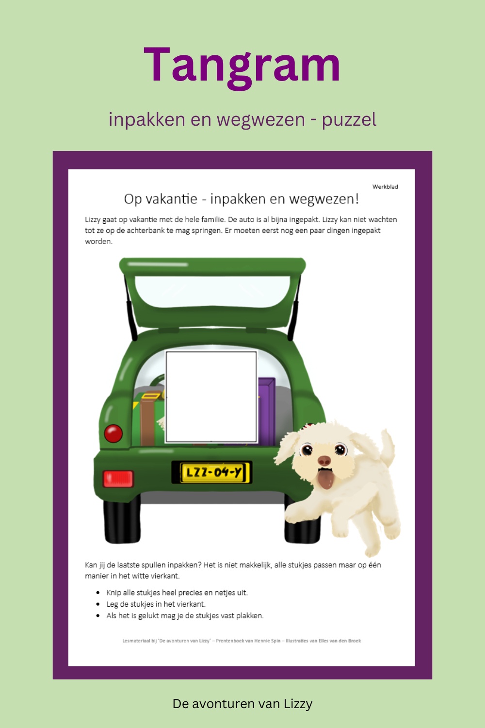 Tangram bij het Prentenboek 'De avonturen van Lizzy' | Elles Creative Blogger
