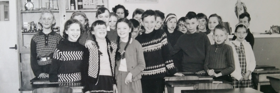 The school and the church. | Simon van Groningen