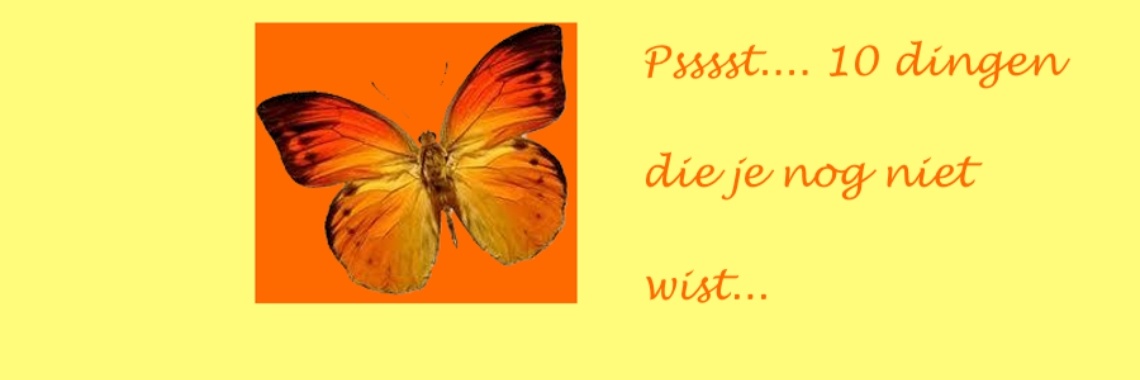 Psssttt...10 dingen je nog niet wist. | Vlindertje73