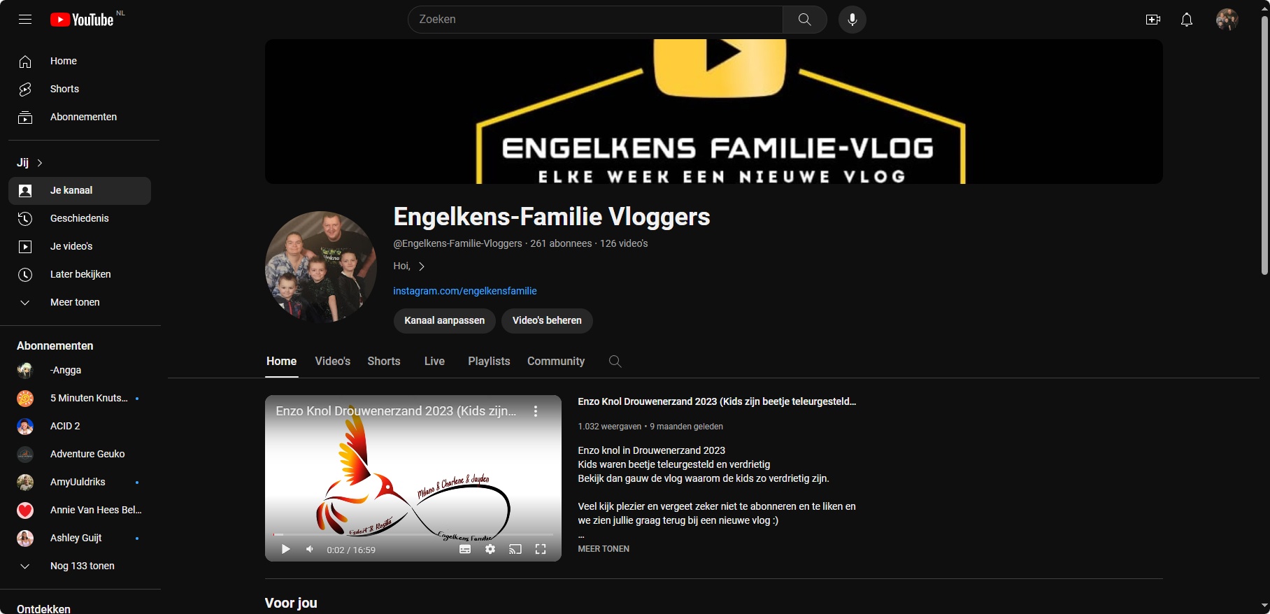 261 abonnees op Youtube | Rosita&Charlene-Blogs-Creaties