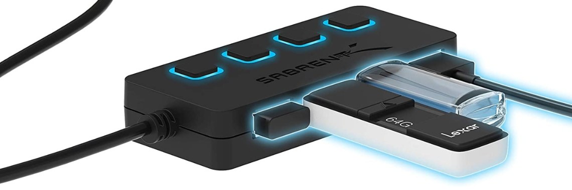SABRENT 4-Port USB 2.0 Data Hub with Individual LED lit Power Switches [Charging NOT Supported] for Mac &amp; PC (HB-UMLS) | Nahidul Bd