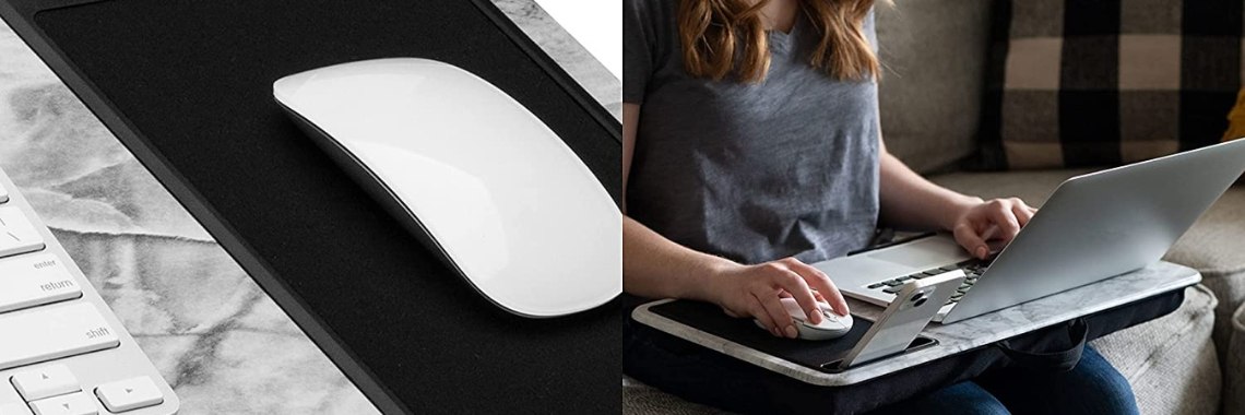 LapGear Home Office Lap Desk with Device Ledge, Mouse Pad, and Phone Holder - White Marble - Fits Up To 15.6 Inch Laptops - style No. 91501 | Nahidul Bd