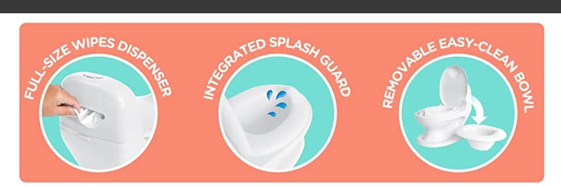 Nuby My Real Potty Training Toilet with Life-Like Flush Button &amp; Sound for Toddlers &amp; Kids, White/Gray | Nahidul Bd