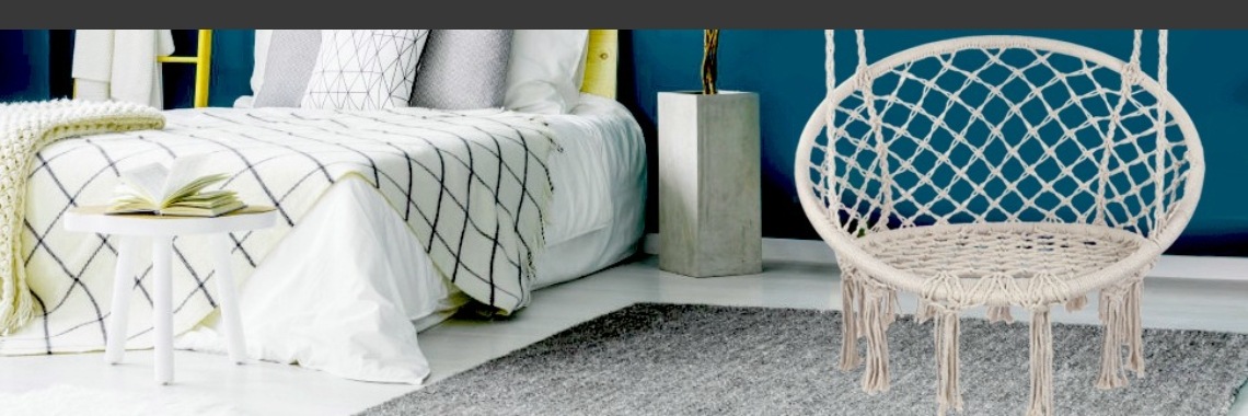 Y- STOP Hammock Chair Macrame Swing, Max 330 Lbs, Hanging Cotton Rope Hammock Swing Chair for Indoor and Outdoor Use (Beige) | Nahidul Bd