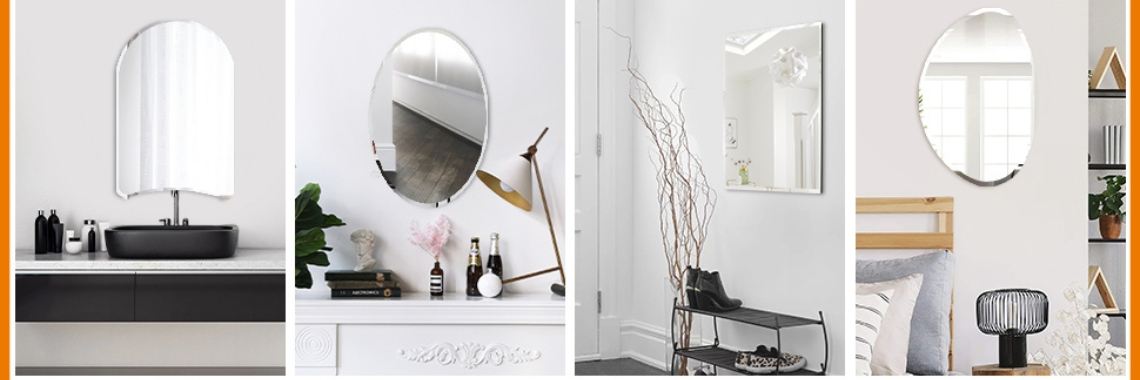 NeuType 35"x24" Wall Mirror, Rectangle Frameless Wall Mounted Mirror | Nahidul Bd