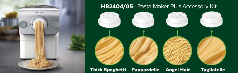Philips Pasta Maker HR2375/05 Automatic Electric Noodle Ramen Udon, White  Silver